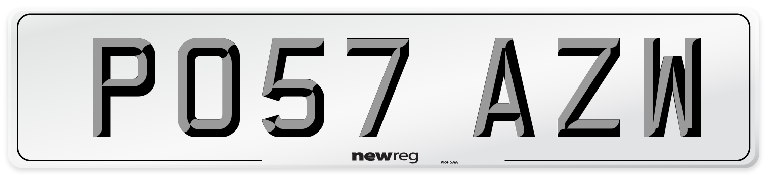 PO57 AZW Number Plate from New Reg